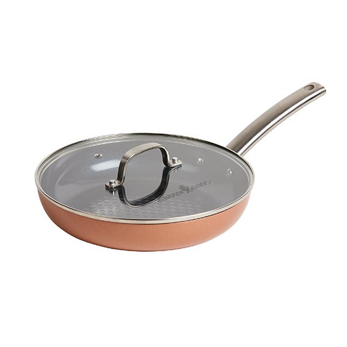 Copper Chef Diamond 10" Round Fry Pan w/ Glass Lid Power Sales
