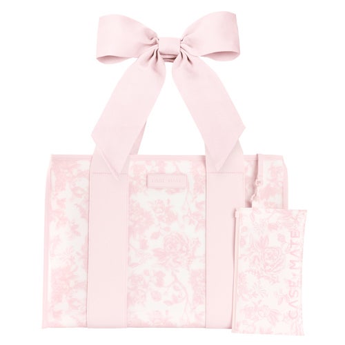 Jelly Tote Bag w/ Phone Pouch, Afternoon Rose Bow