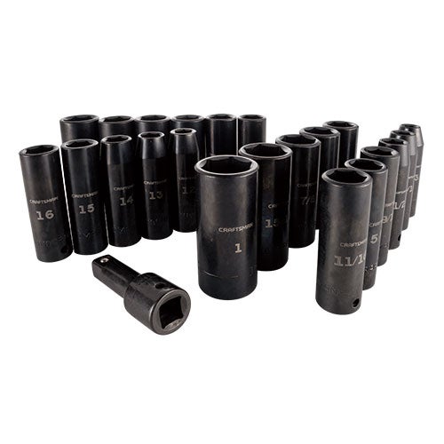 23pc 1/2" SAE & MM Deep Impact Socket Set