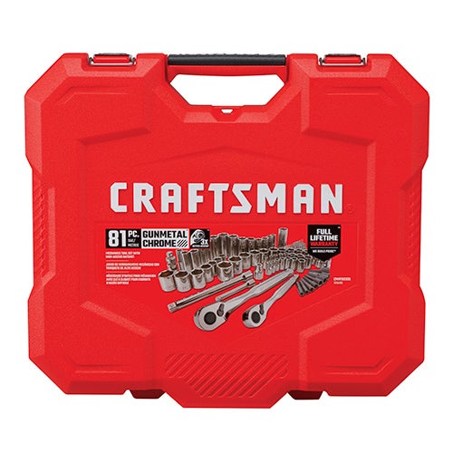 81pc Standard & Metric Chrome Mechanic's Tool Set