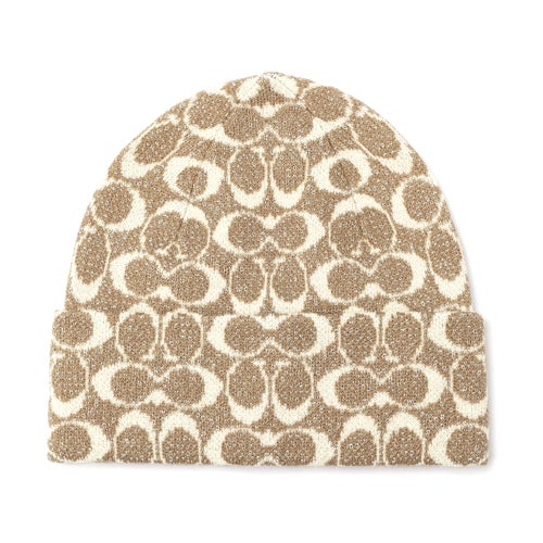 Signature C Knit Beanie, Black