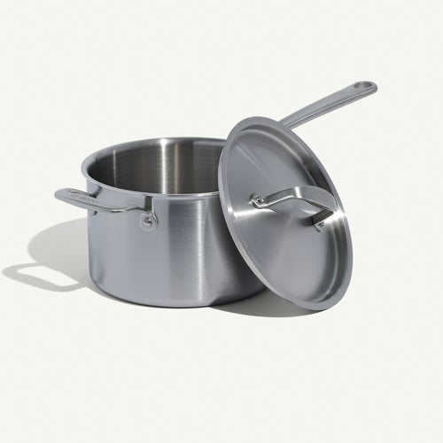4qt Stainless Clad Saucepan w/ Lid, Stainless Handle
