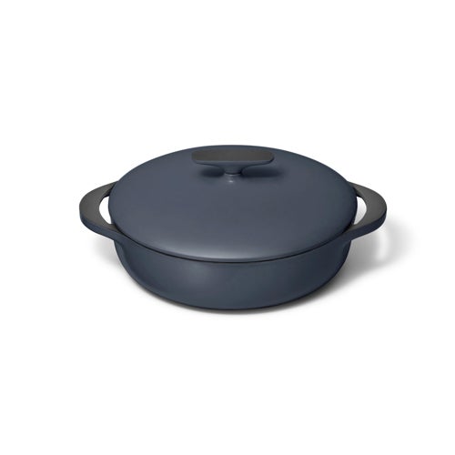3.5qt Enameled Cast Iron Braiser w/ Domed Lid Dark Navy