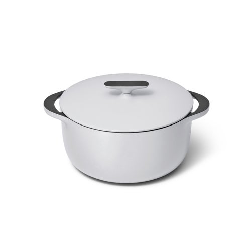 6.5qt Enameled Cast Iron Dutch Oven w/ Flat Lid, Gray