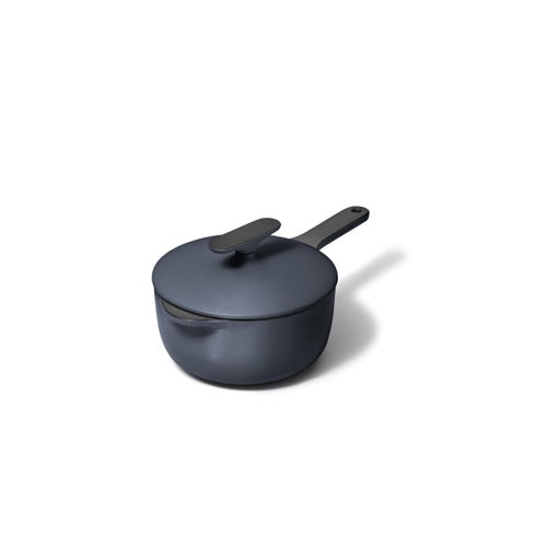 1.8qt Enameled Cast Iron Mini Sauce Pan w/ Lid, Midnight Blue