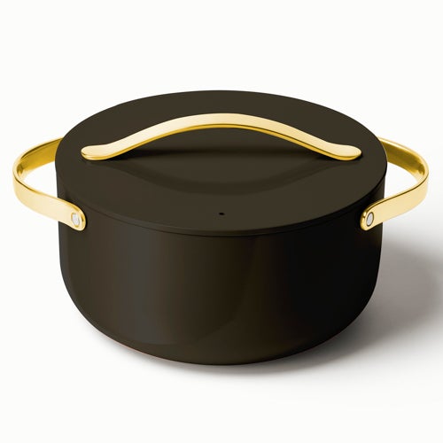 6.5qt Iconics Nonstick Ceramic Dutch Oven, Black/Gold