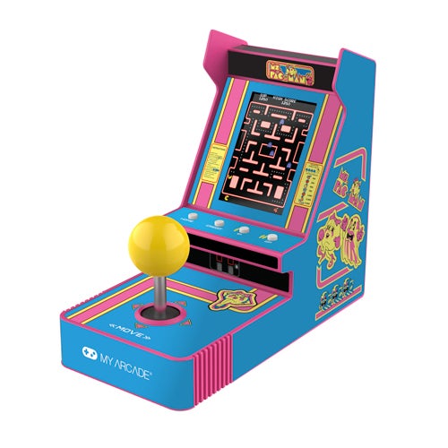 Ms. Pac-Man Joystick Player 6.8" Portable Retro Arcade Game
