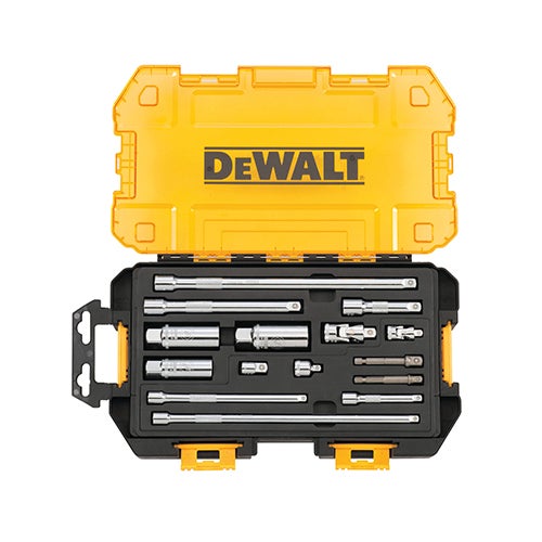 15pc 1/4" & 3/8" Drive Tool Accessory Set w/ Tough Box