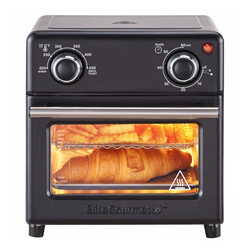 8.5qt Compact Air Fryer Toaster Oven, Black