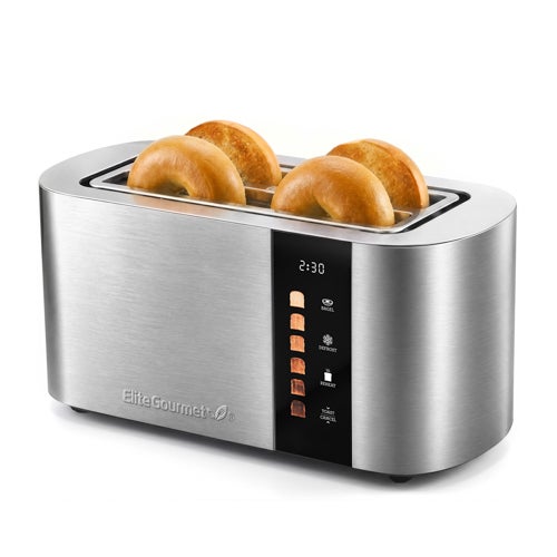 4 Slice Motorized Digital Toaster, Stainless Steel