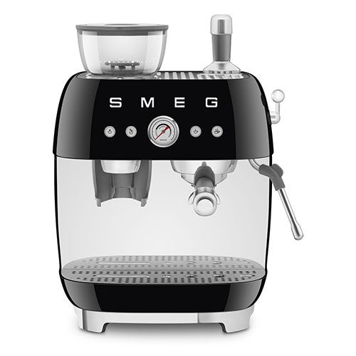 50's Retro-Style Semi-Automatic Espresso Machine, Black