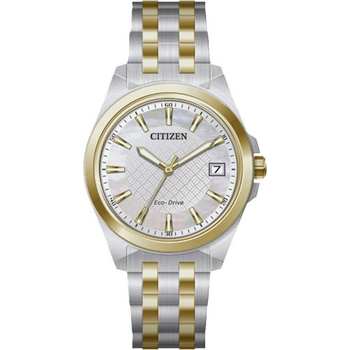 Ladies' Peyton Eco-Drive Two-Tone Stainless Steel Watch, Mother-of-Pearl Dial