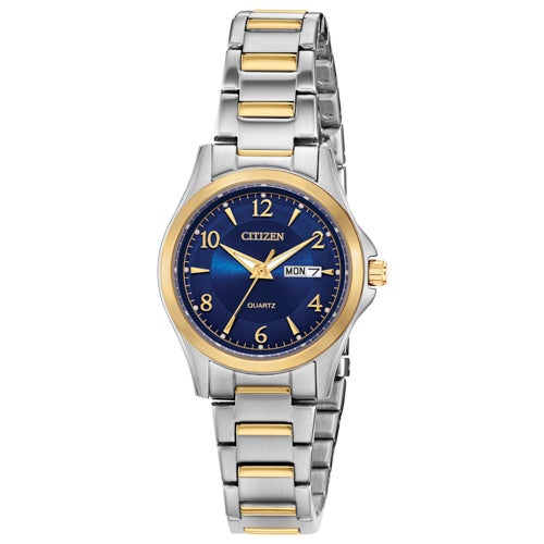 Ladies' Quartz Two-Tone Stainless Steel Watch, Blue Dial