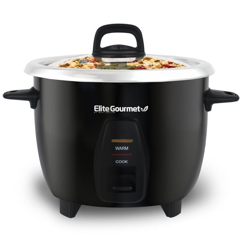 10 Cup Rice Cooker w/ Stainless Steel Cooking Pot, Black