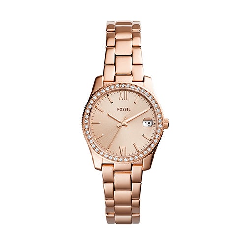 Ladies Scarlette Rose Gold-Tone Crystal Watch, Rose Gold Dial