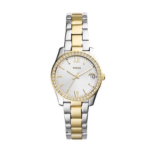 Ladies Scarlette Two-Tone Stainless Steel Watch, Silver Dial