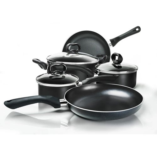 Ecolution Evolve Ceramic 8pc Cookware Set, Black