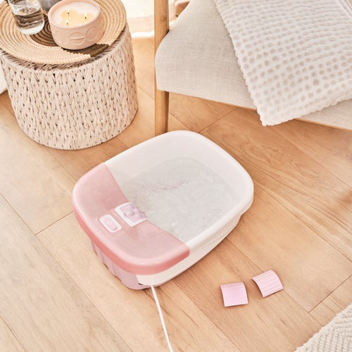 Bubble Bliss Deluxe Foot Spa w/ Heat, Pink