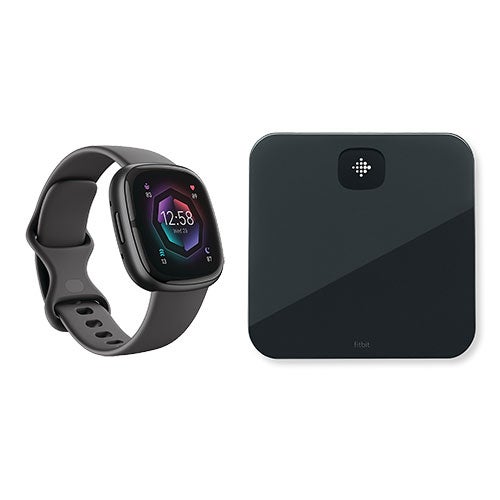 Sense Health Smartwatch w/ Aria Air Smart Scale, Black/Carbon