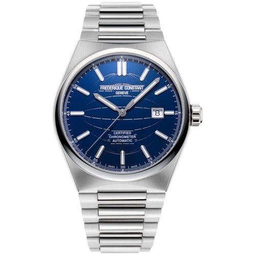 Men's Highlife Automatic COSC Silver-Tone Stainless Watch, Blue Dial