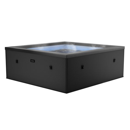 Garda Square 4 Person Eco Foam Spa, Charcoal Black