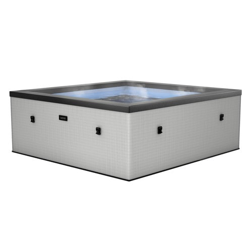 Garda Square 4 Person Eco Foam Spa, Graphite Gray