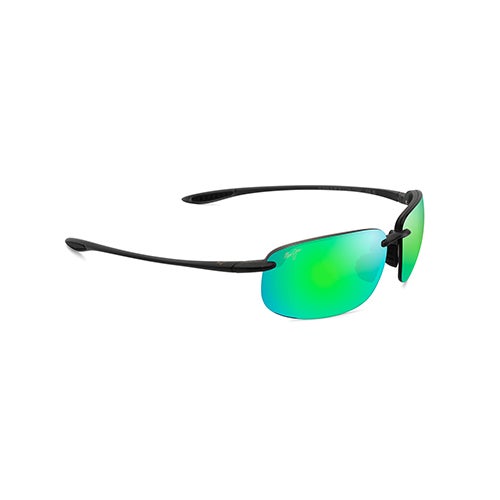 Ho'okpia XL Polarized Sunglasses, Translucent Matte Gray Frame, MAUIGreen Lens