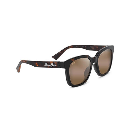 Honua Asian Fit Polarized Sunglasses, Matte Dark Havana Frame, HCL Bronze Lens