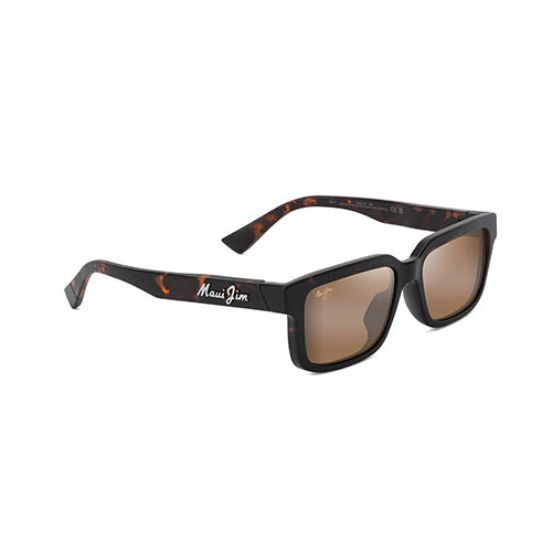 Hiapo Asian Fit Polarized Sunglasses, Matte Dark Havana Frame, HCL Bronze Lens