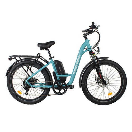 Happy Camper II Step-Thru Electric Bike, Blue