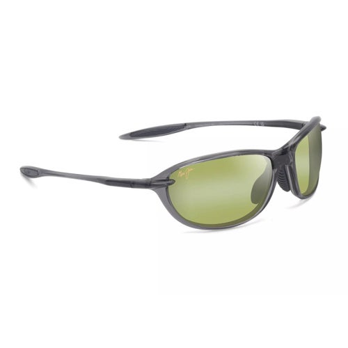Ho'okpia Ultra R Polarized Sunglasses, Shiny Dark Gray Frame, Maui HT Lens