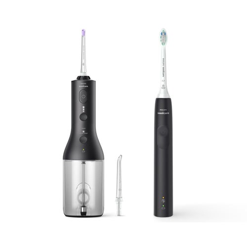Sonicare Cordless Flosser & Toothbrush Set, Black