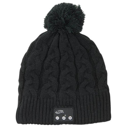 Bluetooth Wireless Music Beanie  w/ Built-in Speakers and Mic, Black