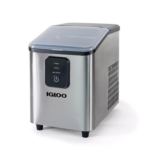 26lb Self-Cleaning Countertop Ice Maker, Stainless Steel