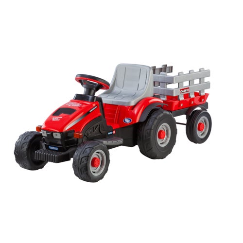 Case IH Lil Tractor & Trailer 6V Ride-On, Red
