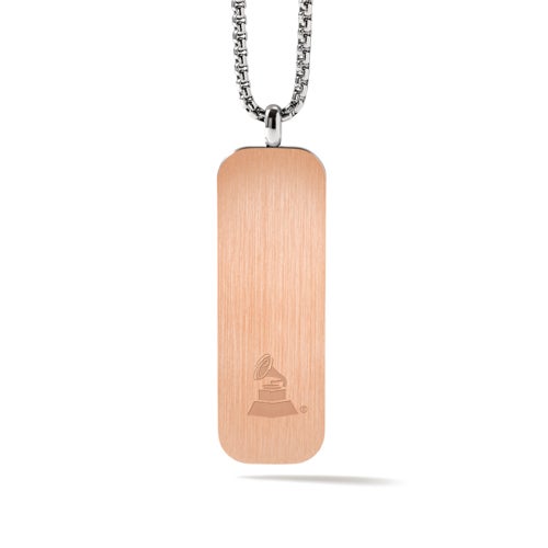 Latin GRAMMY Rose Gold-Tone Stainless Steel Dog Tag Necklace