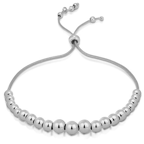 Bolo Bead Bracelet, Silver