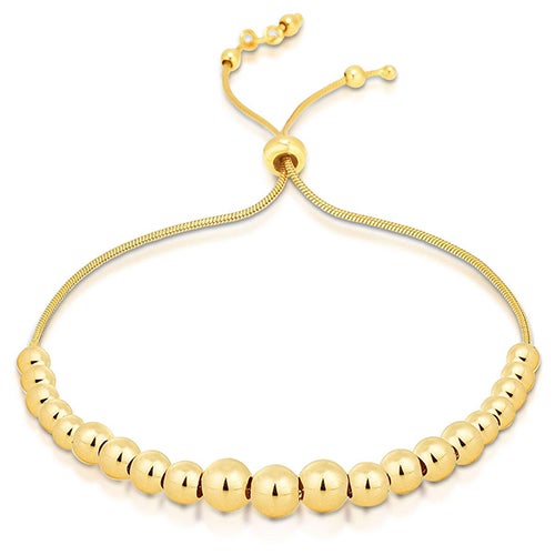 Bolo Bead Bracelet, Yellow Gold