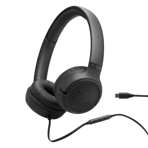 Tune 530C USB-C Wired On-Ear Headphones, Black