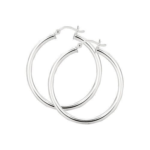 Sterling Silver 3x20mm Hoop Earrings