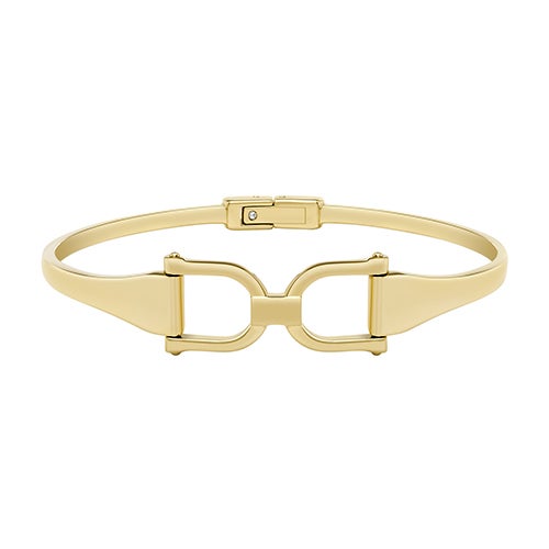 Heritage D-Link Gold-Tone Stainless Steel Bangle Bracelet