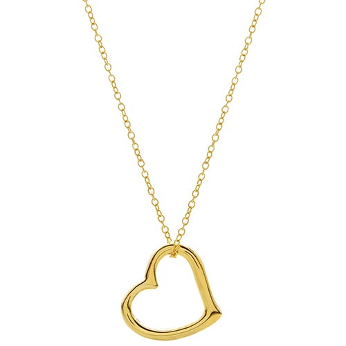 Gold Floating Heart Necklace