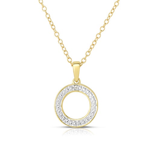 Diamond Yellow Gold Geometric Necklace