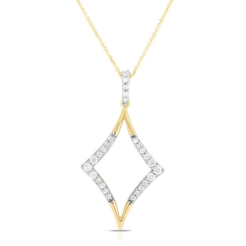 Geometric .20twt Diamond and 10k Yellow Gold Necklace