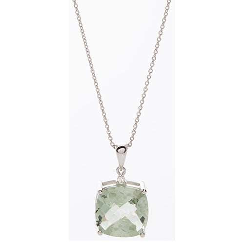 Green Amethyst Pendant Necklace