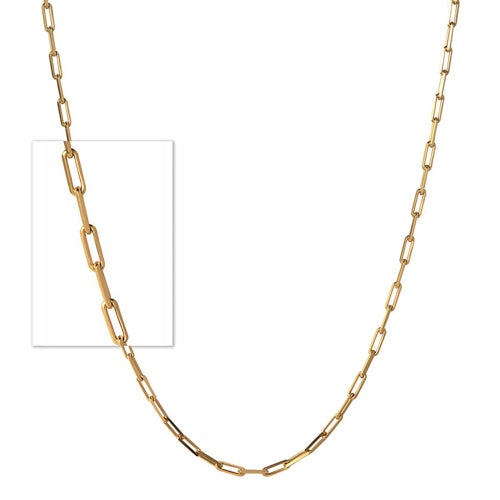 Delicate Paperclip Link Chain -16" Long, Gold