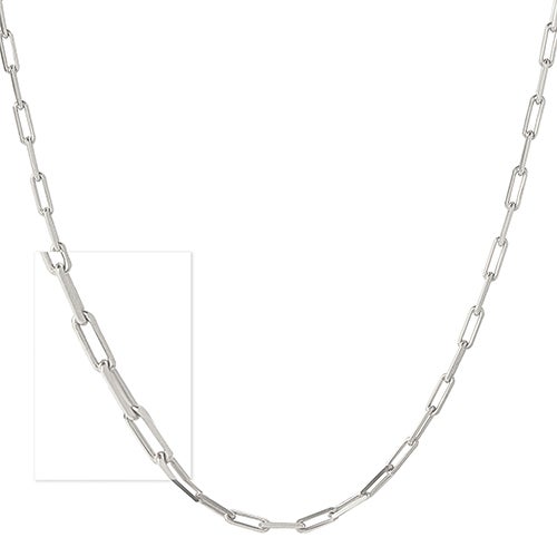 Classic Paperclip Link Chain Necklace, Silver