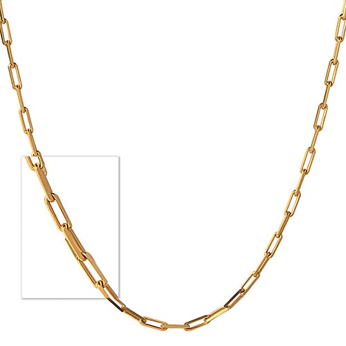 Classic Paperclip Link Chain Necklace, Gold