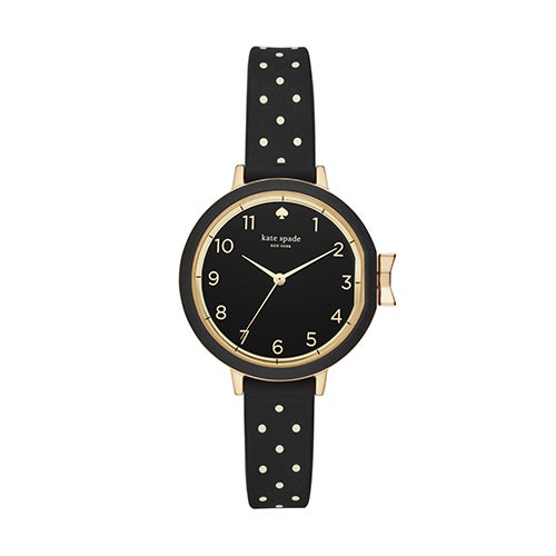 Ladies Park Row Black & White Polka Dot Watch, Black Dial