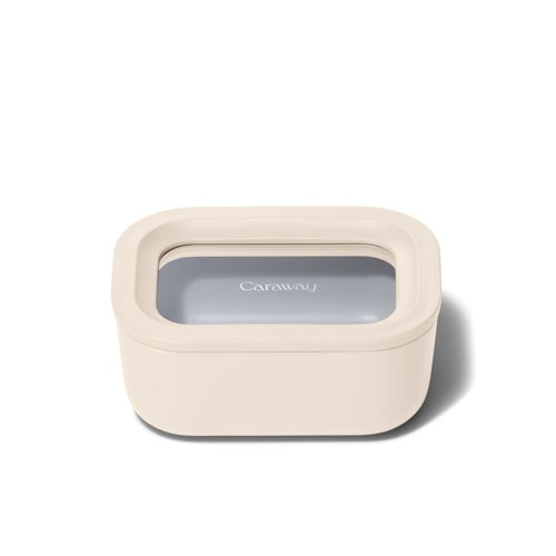 Mini Rectangle Container w/ Lid, Cream